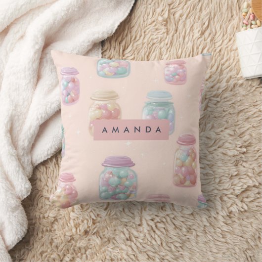 Personalized Pastel Candy Jar Pattern クッション (ブランケット)