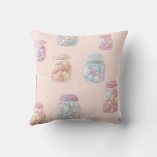Personalized Pastel Candy Jar Pattern クッション (裏面)