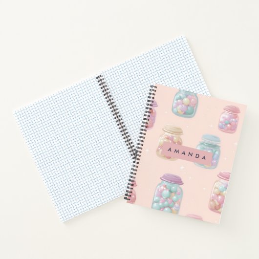 Personalized Pastel Candy Jar Pattern ノートブック (内部)
