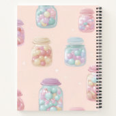 Personalized Pastel Candy Jar Pattern ノートブック (裏面)