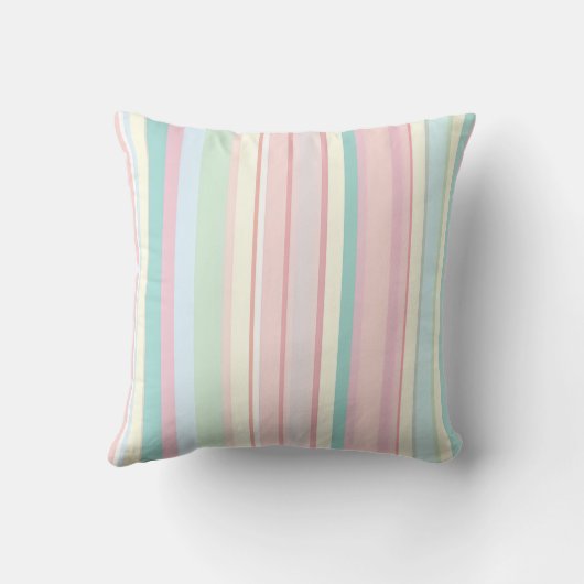 Personalized Pastel Candy Stripe Design クッション (裏面)