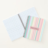 Personalized Pastel Candy Stripe Design ノートブック (内部)