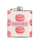 Personalized Pastel Chic Pink Macaron Pattern フラスク (正面)