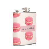Personalized Pastel Chic Pink Macaron Pattern フラスク (右)