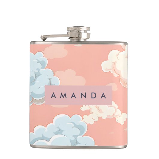 Personalized Pastel Cloud Dreamscape  フラスク (正面)