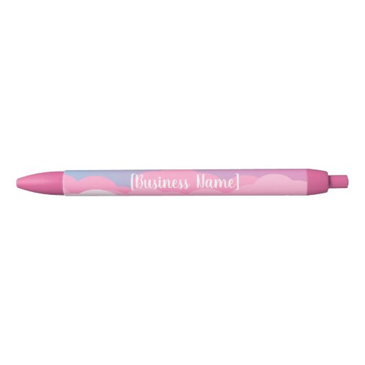 Personalized Pastel Cloud Pen | Add Your Business  黒ボールペン (正面)