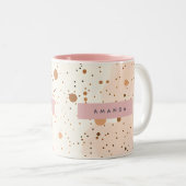Personalized Pastel Confetti Dot Style ツートーンマグカップ (正面右)