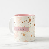 Personalized Pastel Confetti Dot Style ツートーンマグカップ (正面左)