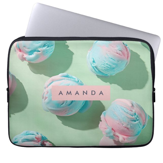 Personalized Pastel Cotton Candy Dream Aesthetic ラップトップスリーブ (正面)