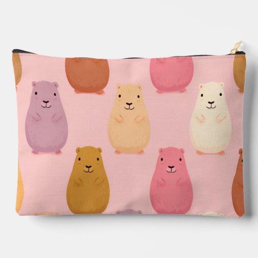 Personalized Pastel Cute Capybara Pattern  アクセサリーポーチ (裏面)