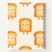Personalized Pastel Cute Smiling Toast Pattern ノートブック (裏面)