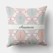 Personalized Pastel Decorative Girly Pink and Blue クッション (裏面)