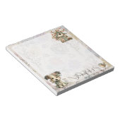 Personalized Pastel Dog & Floral Birdhouse Spring ノートパッド (アングル)