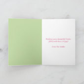 Personalized Pastel Floral Easter Egg Happy Easter カード (内部)