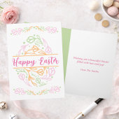 Personalized Pastel Floral Easter Egg Happy Easter カード