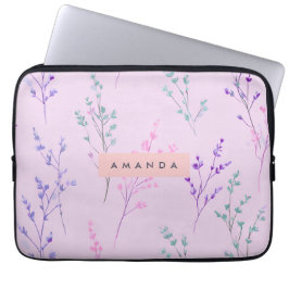 Personalized Pastel Floral, Elegant  ラップトップスリーブ