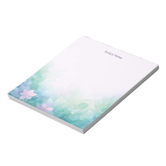Personalized Pastel Floral Notepad ノートパッド (回転)