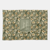 Personalized Pastel Foliage Shabby Chic Towel  キッチンタオル (横)