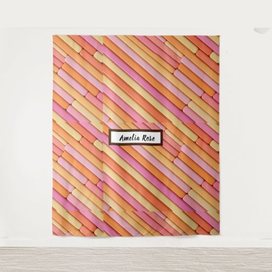 Personalized Pastel Geometric Tapestry – Modern  タペストリー (正面)