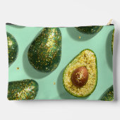 Personalized Pastel Glitter Avocado Design アクセサリーポーチ (裏面)