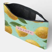 Personalized Pastel Glitter Lemon Style アクセサリーポーチ (見開き)