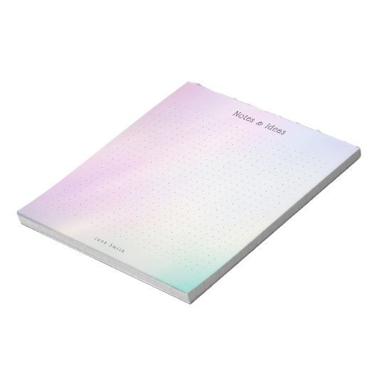 Personalized Pastel Gradient aesthetic dot Grid ノートパッド (回転)