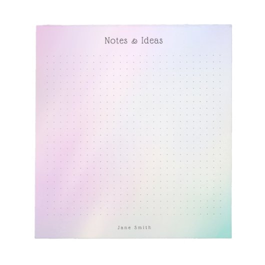Personalized Pastel Gradient aesthetic dot Grid ノートパッド (正面)