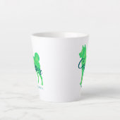 Personalized Pastel Green Color Shiba Inu Dog 柴犬 カフェラテマグ (正面)