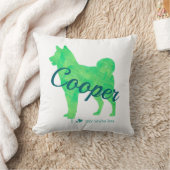 Personalized Pastel Green Color Shiba Inu Dog 柴犬 クッション (ブランケット)
