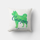 Personalized Pastel Green Color Shiba Inu Dog 柴犬 クッション (正面)
