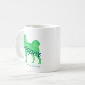 Personalized Pastel Green Color Shiba Inu Dog 柴犬 コーヒーマグカップ (正面左)