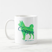 Personalized Pastel Green Color Shiba Inu Dog 柴犬 コーヒーマグカップ (左)