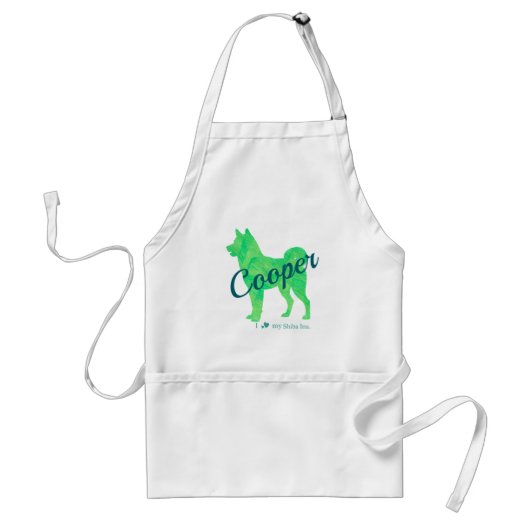 Personalized Pastel Green Color Shiba Inu Dog 柴犬 スタンダードエプロン (正面)