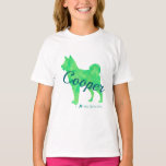 Personalized Pastel Green Color Shiba Inu Dog 柴犬 Tシャツ<br><div class="desc">Cute pastel green Shiba kids' T-shirt that can be personalized with a child's name. Perfect for school,  playdates,  or as a birthday gift for young Shiba fans.	
パステルグリーンの柴犬キッズTシャツ。お子様の名前を入れてパーソナライズできます。学校やプレイデート、柴犬好きな子供への誕生日ギフトに最適です。</div>