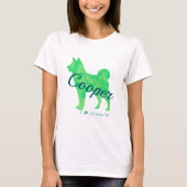 Personalized Pastel Green Color Shiba Inu Dog 柴犬 Tシャツ (正面)