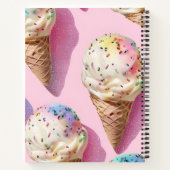 Personalized Pastel Ice Cream Cone with Sprinkles ノートブック (裏面)