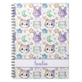 Personalized Pastel Kawaii Animal Notebook ノートブック (正面)
