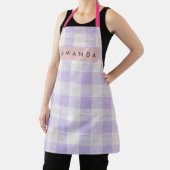 Personalized Pastel Lavender Gingham Plaid エプロン (インサイチュ)