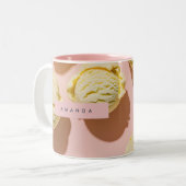 Personalized Pastel Lemon Cream Bliss ツートーンマグカップ (正面左)