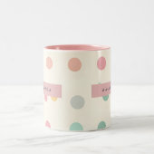 Personalized Pastel Macaron Polka Dot  ツートーンマグカップ (中央)