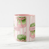 Personalized Pastel Matcha Cups Pattern ツートーンマグカップ (中央)