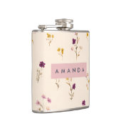 Personalized Pastel Meadow Blooms フラスク (右)