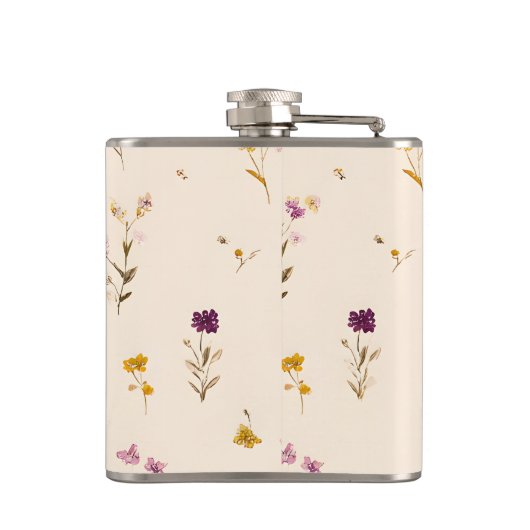 Personalized Pastel Meadow Blooms フラスク (裏面)