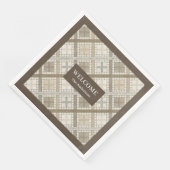 Personalized Pastel Napkins Chic Neutral Geometry (コーナー)