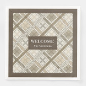 Personalized Pastel Napkins Chic Neutral Geometry (正面)