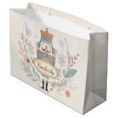 Personalized Pastel Nutcracker Christmas ラージペーパーバッグ (裏面アングル)