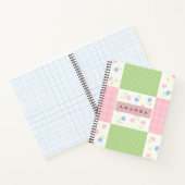 Personalized Pastel Patchwork Floral Pattern ノートブック (内部)