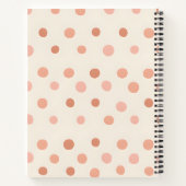 Personalized Pastel Peach & Blush Polka Dot  ノートブック (裏面)