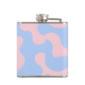 Personalized Pastel Pink and Baby Blue Abstract フラスク (裏面)