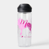 Personalized Pastel Pink Chihuahua Water Bottle ウォーターボトル (背面)